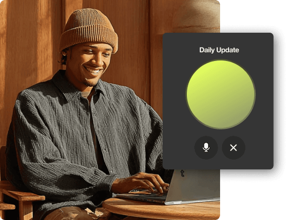Person using daily update feature